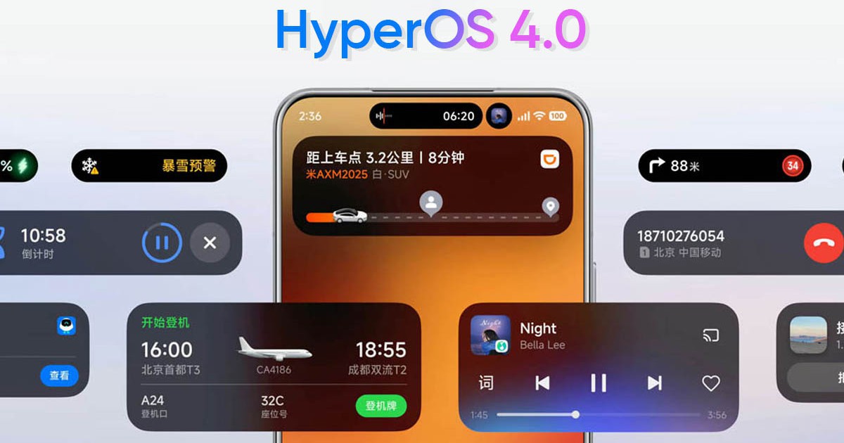Điện thoại Xiaomi hiển thị màn hình giao diện hệ điều hành