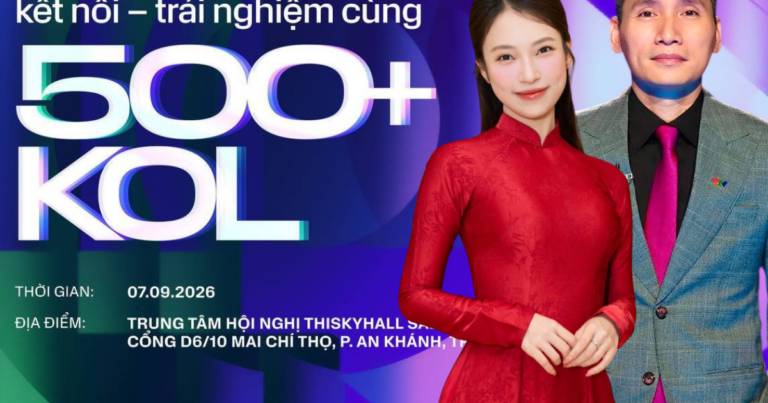 Không gian sân khấu chuẩn bị cho KOL Summit 2026 tại TP.HCM