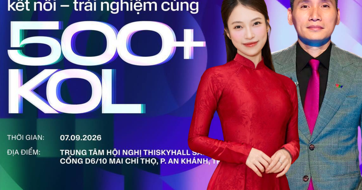 Không gian sân khấu chuẩn bị cho KOL Summit 2026 tại TP.HCM