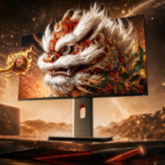 Màn hình Lenovo ThinkVision P27UD-40 hiển thị hình ảnh 4K trên bàn làm việc