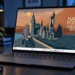 Màn hình desktop hiển thị hình nền quảng bá bộ sưu tập Harry Potter và Fantastic Beasts