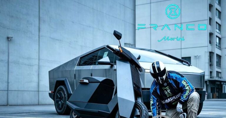 Xe máy điện Frank P1 2026 với kiểu dáng góc cạnh mang phong cách cyber