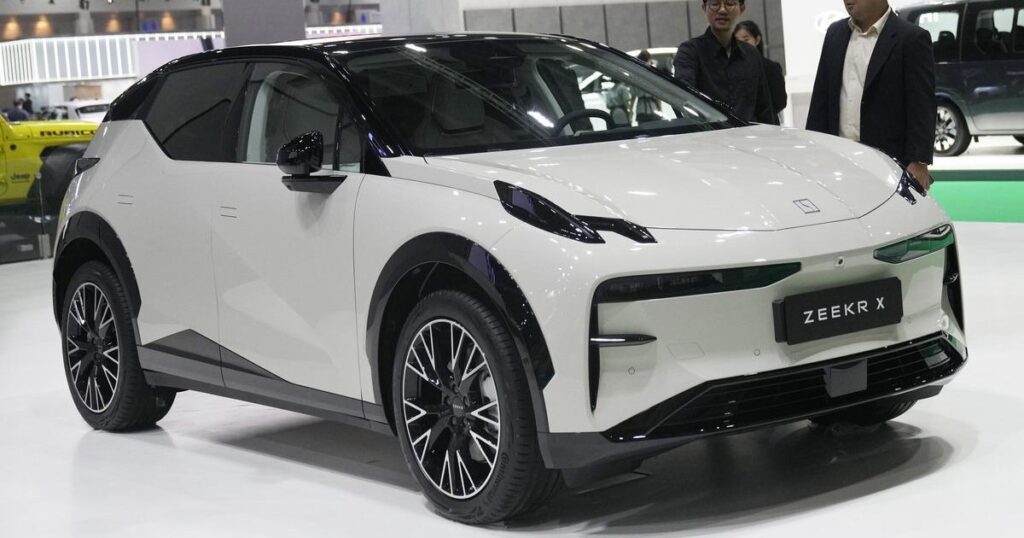 Xe điện Trung Quốc trưng bày tại một triển lãm ô tô ở Thái Lan