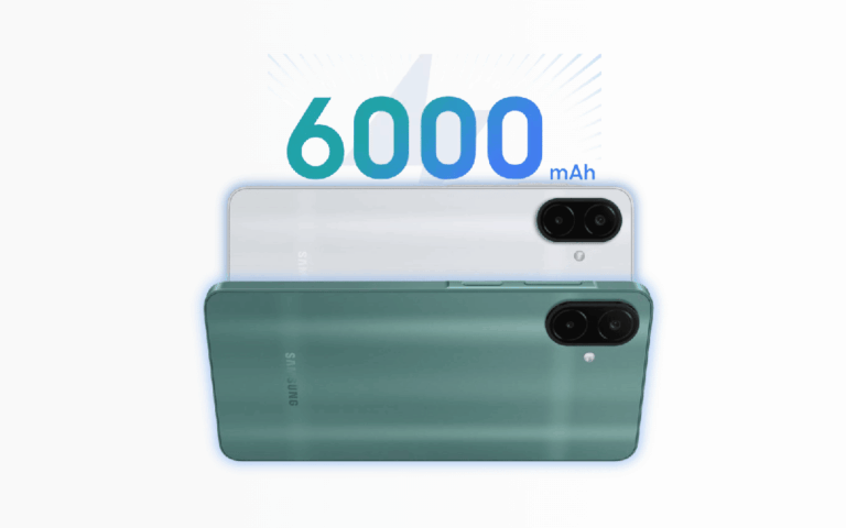 Điện thoại Samsung Galaxy A08 hiển thị mặt trước với màn hình lớn