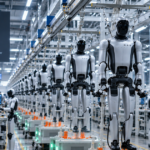 Khu vực bên trong nhà máy sản xuất robot hình người của UBTECH tại Liễu Châu