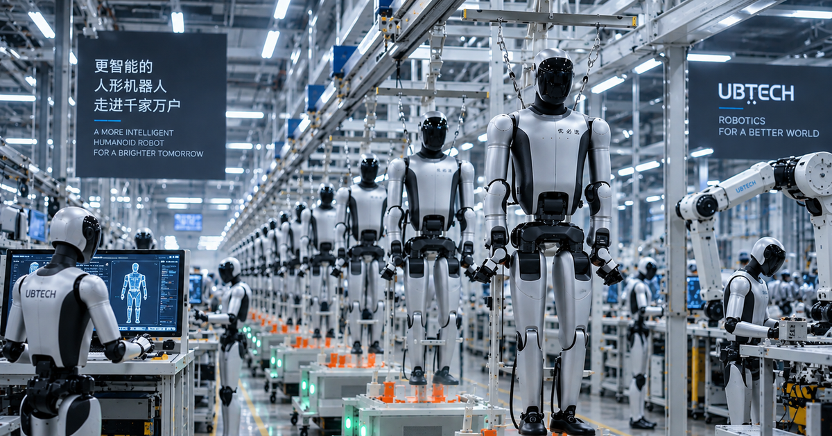 Khu vực bên trong nhà máy sản xuất robot hình người của UBTECH tại Liễu Châu