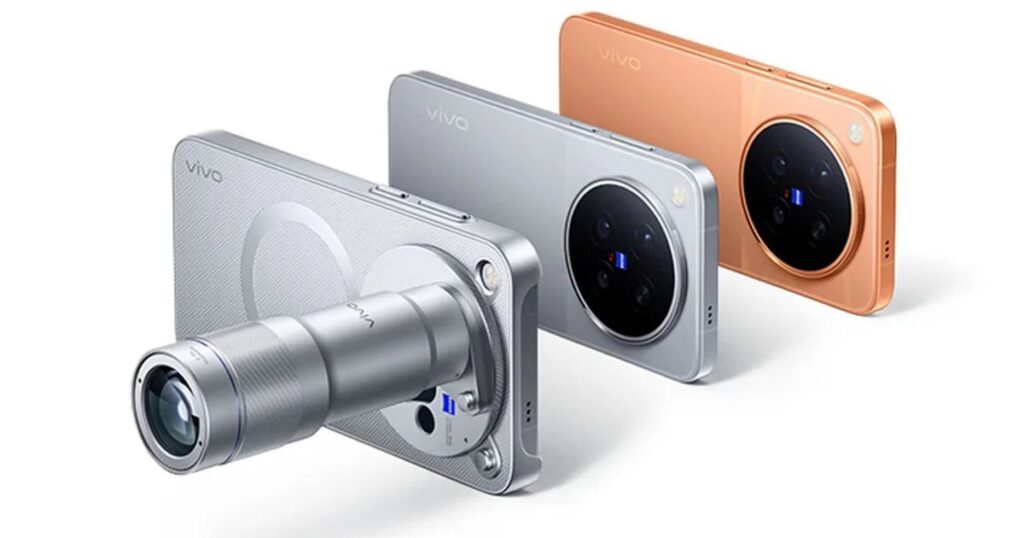 Ba mẫu điện thoại Vivo X500, X500 Pro và X500 Pro Max đặt cạnh nhau