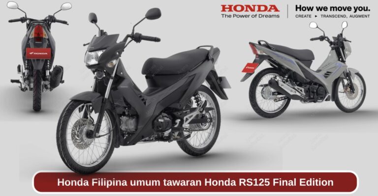 Honda RS125 Final Edition nhìn từ bên hông với bộ tem Stealth Stripe