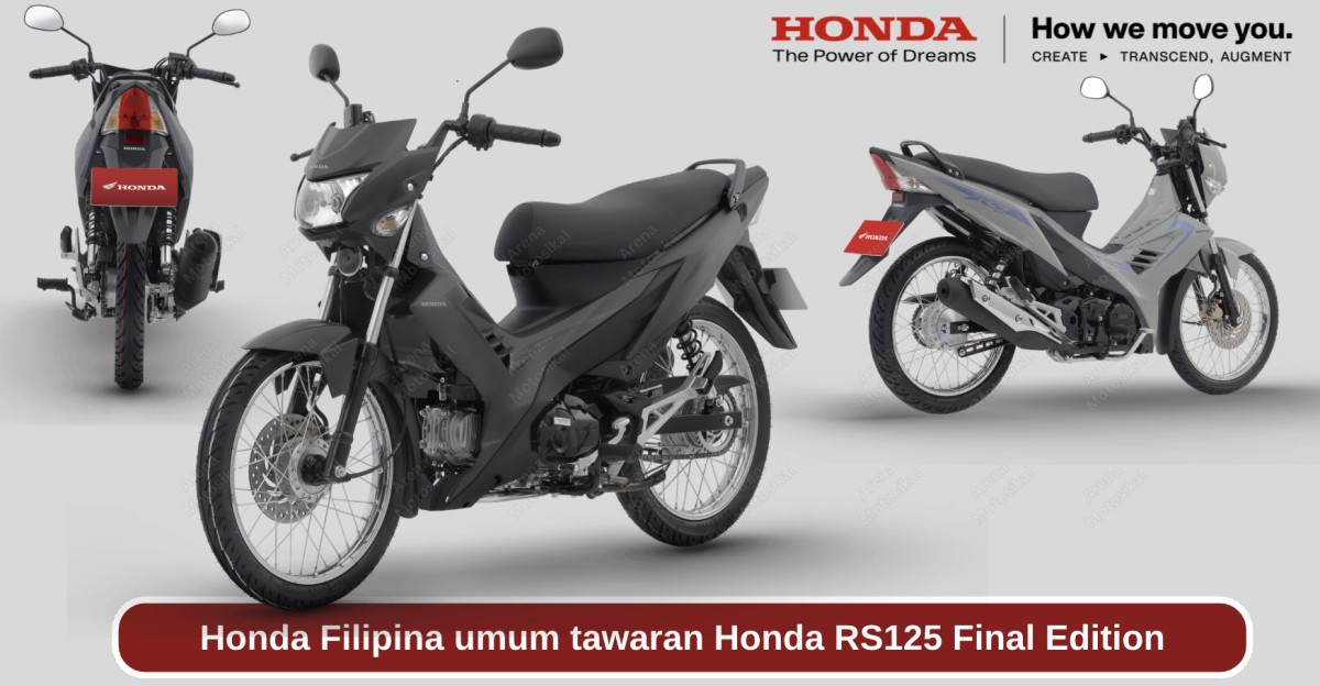 Honda RS125 Final Edition nhìn từ bên hông với bộ tem Stealth Stripe