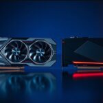 Card đồ họa Nvidia GeForce đặt cạnh màn hình máy tính chơi game