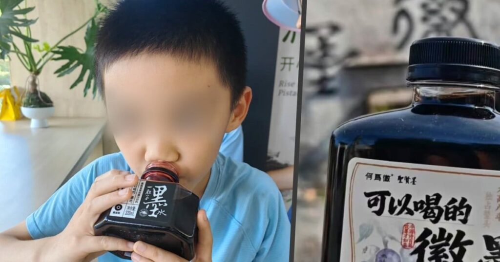 Nghiên mực và thỏi mực truyền thống của Trung Quốc đặt trên bàn viết