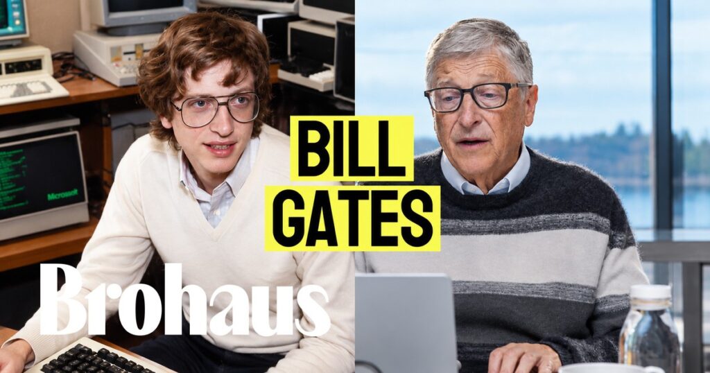 Bill Gates chuẩn bị một chiếc túi vải chứa nhiều sách cho chuyến đi