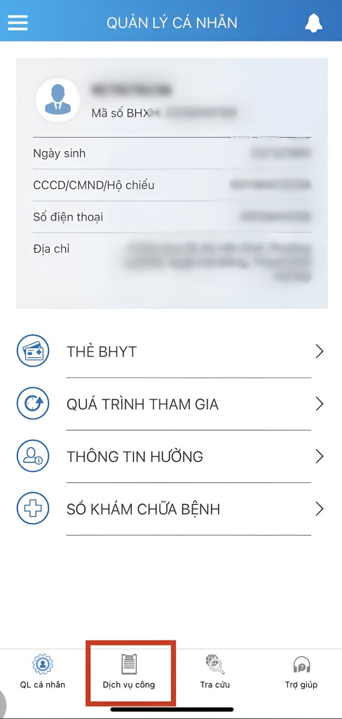 Thông tin mã số BHXH và họ tên của trẻ được nhập trên ứng dụng