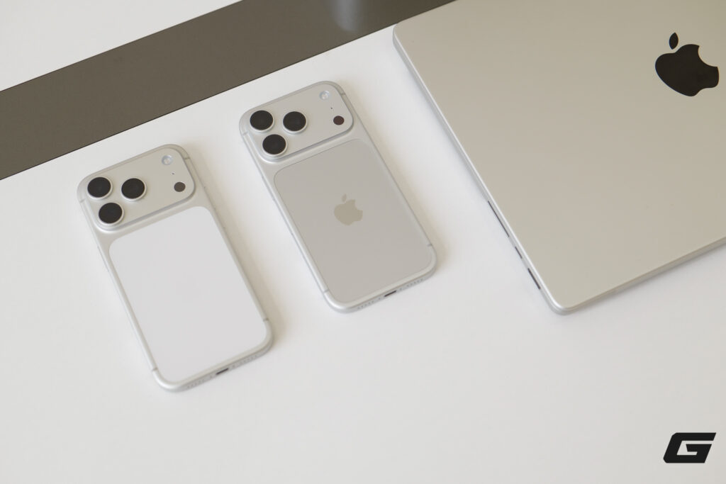 Ba thiết bị gồm iPhone 17 Pro, iPhone 18 Pro và MacBook màu Bạc đặt cạnh nhau