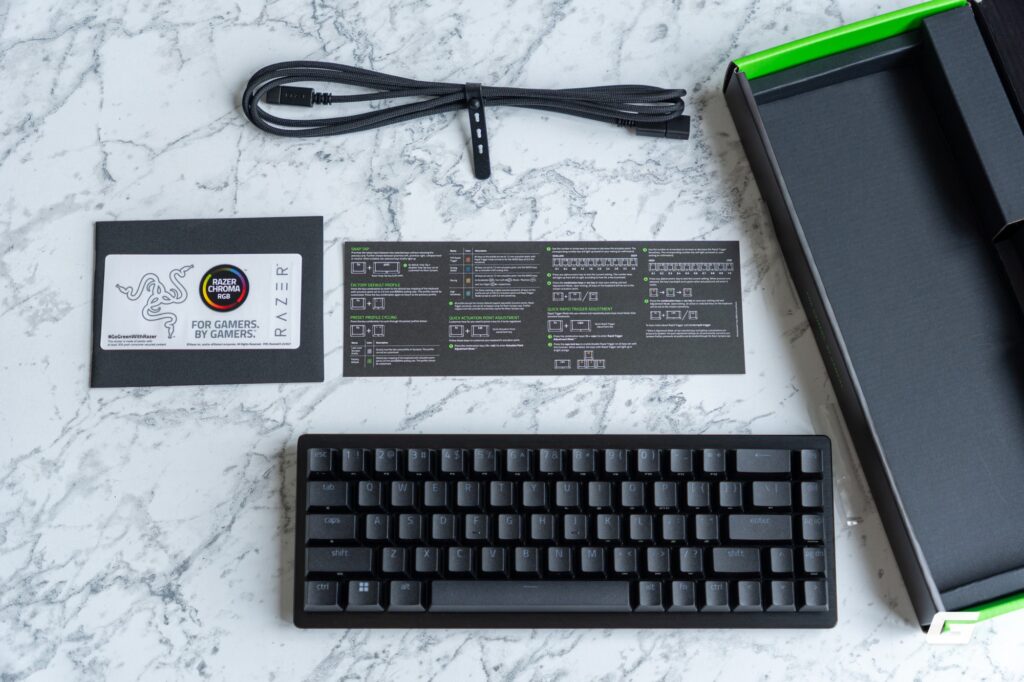 Giao diện thiết lập tính năng bàn phím trong Razer Synapse