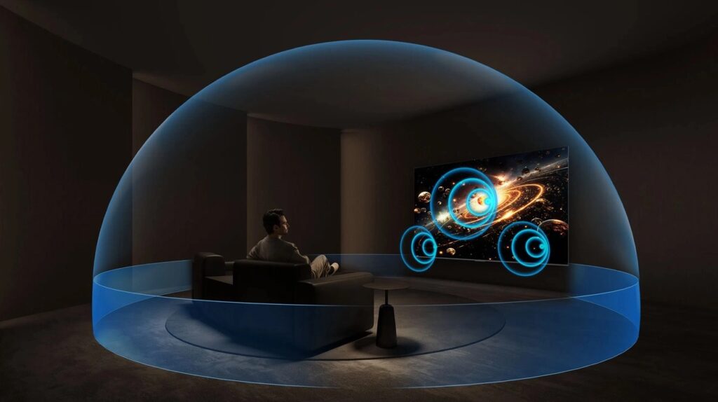 TV TCL P8LS với hệ thống loa ONKYO 2.1 trong không gian phòng khách