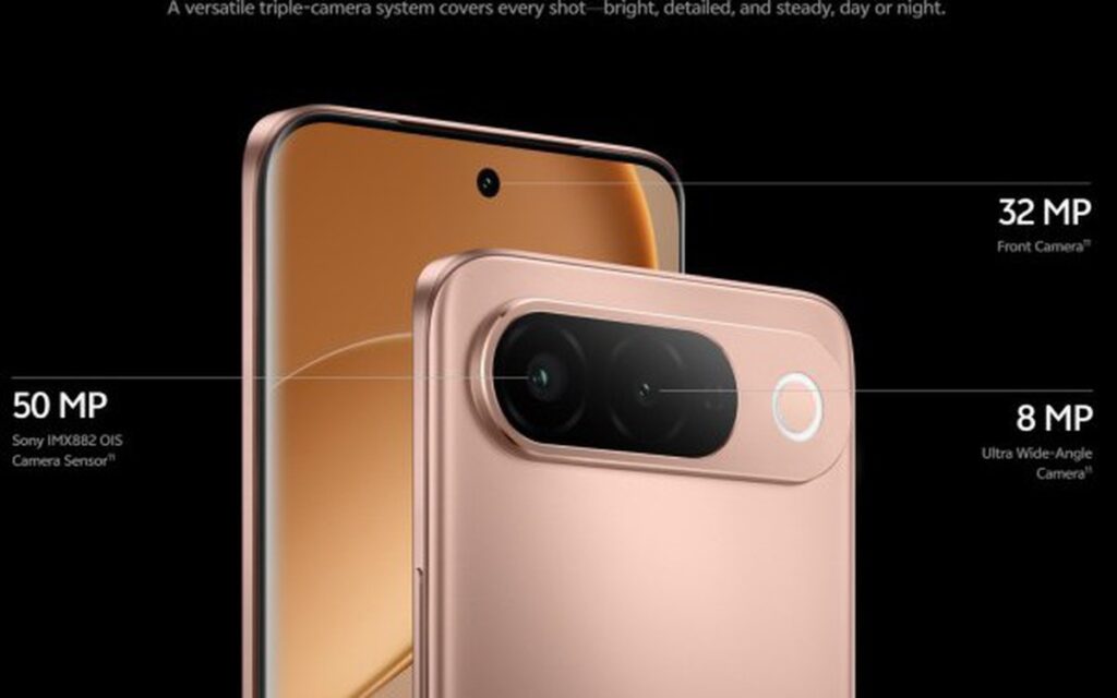 Điện thoại vivo T5 5G với màn hình cong và cụm camera phía sau