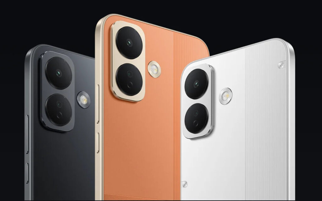 POCO X8 trong các phiên bản màu đen, trắng và cam