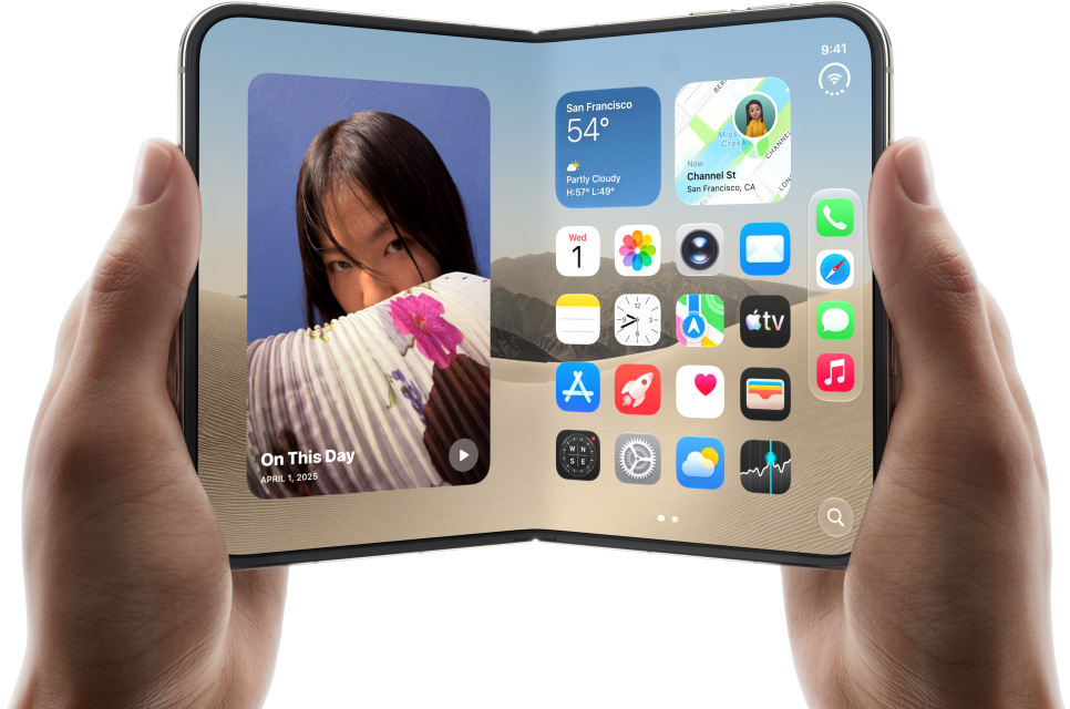 Điện thoại gập iPhone Duo với bản lề và màn hình bên trong