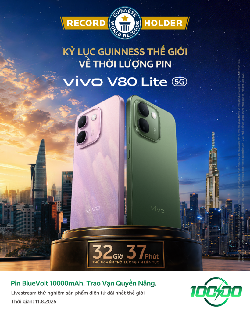 vivo V80 Lite 5G minh họa viên pin BlueVolt dung lượng 10.000mAh