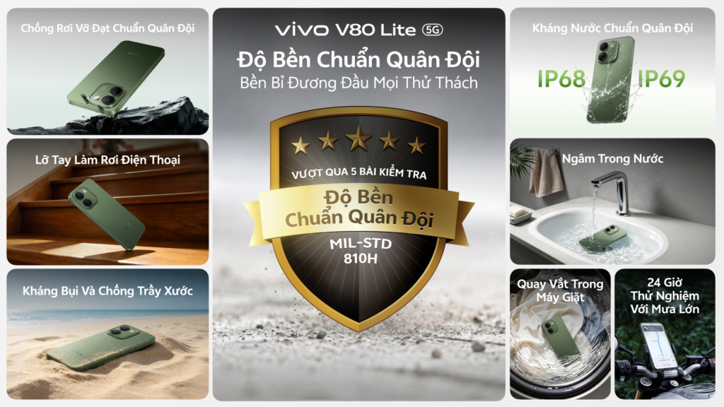 Màn hình OLED lớn trên điện thoại vivo V80 Lite 5G