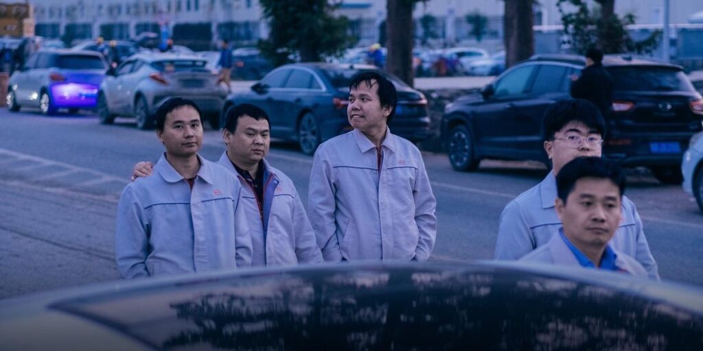 Mẫu xe điện BYD được trưng bày tại một triển lãm ô tô ở Trung Quốc