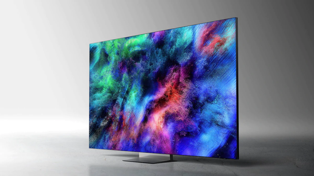 Cận cảnh thiết kế viền mỏng và chân đế Infinity Air của TV Samsung