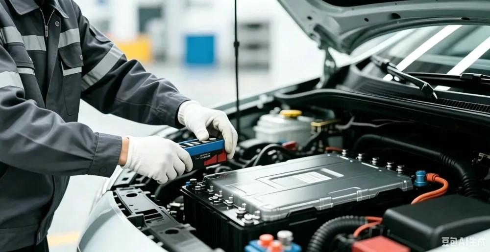 Không gian sửa chữa và kiểm tra linh kiện trên xe năng lượng mới
