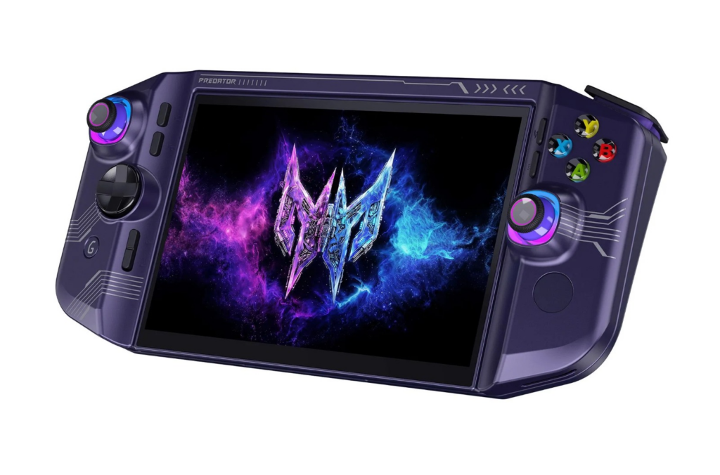 Máy chơi game cầm tay Acer với màn hình và cụm nút điều khiển hai bên