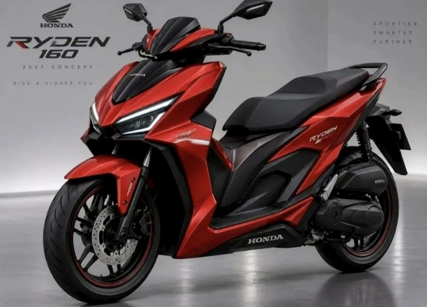 Honda Ryden 160 nhìn từ bên hông với kiểu dáng cơ bắp