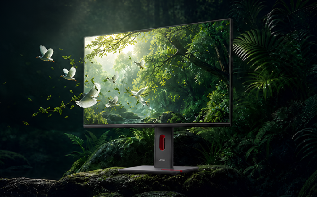 Các cổng kết nối ở mặt sau màn hình Lenovo ThinkVision P27UD-40