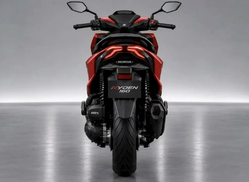 Honda Ryden 160 được đặt trong bối cảnh đường phố đô thị