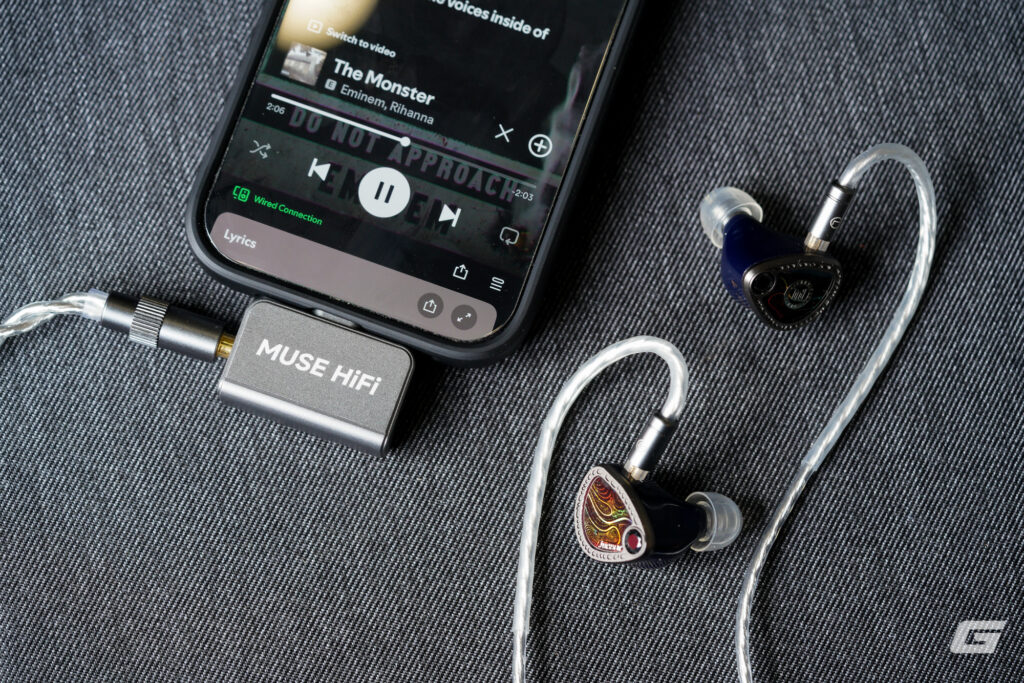 Cận cảnh dongle Muse HiFi U3 và các cổng kết nối