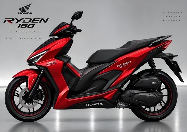 Góc nhìn phía trước của mẫu xe Honda Ryden 160 trong bản dựng
