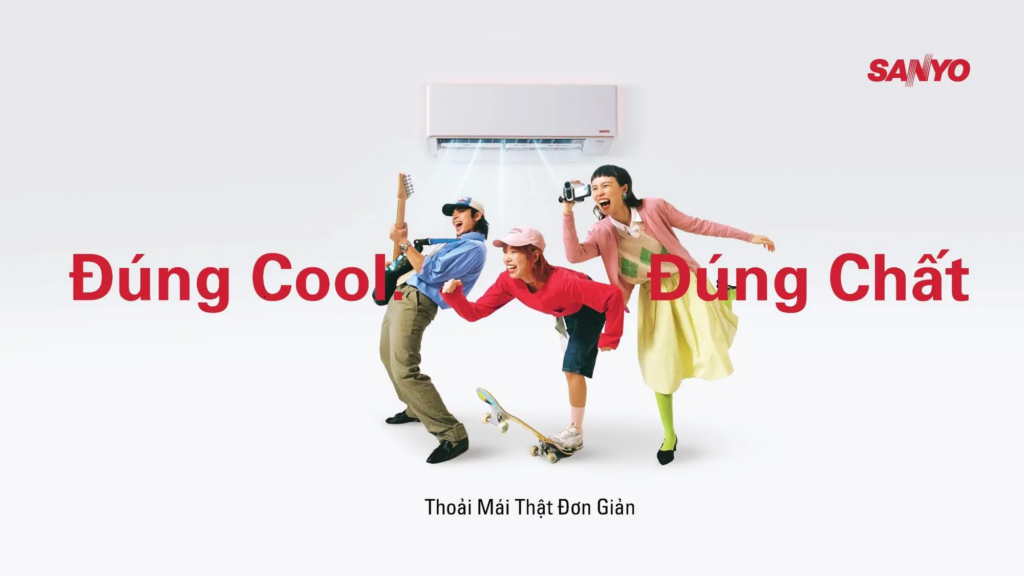 Máy lạnh SANYO được trưng bày trong không gian bán hàng