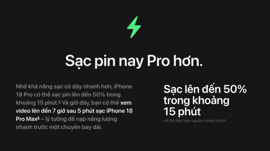 Màn hình iPhone hiển thị quá trình sạc nhanh