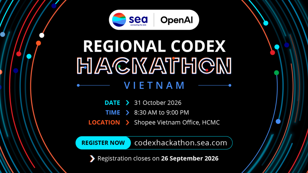 Không gian hackathon với các đội phát triển dự án công nghệ