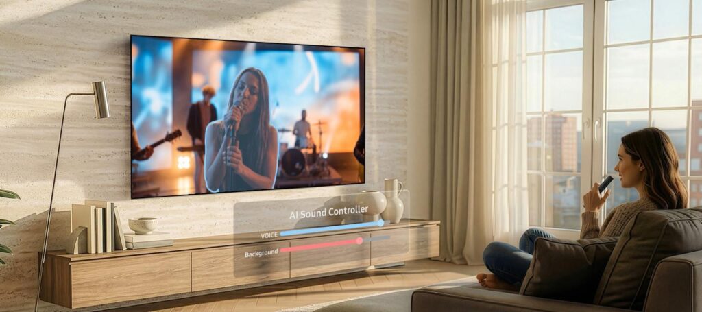 Người dùng tương tác với trợ lý Vision AI Companion trên Samsung AI TV