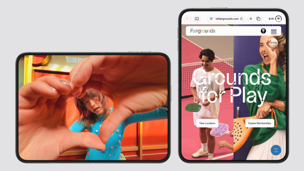 iPhone Duo hiển thị nội dung trên màn hình lớn