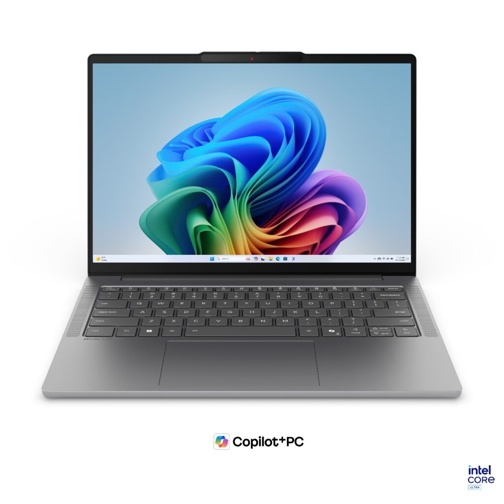 Màn hình laptop Lenovo hiển thị giao diện làm việc và các tính năng hỗ trợ AI