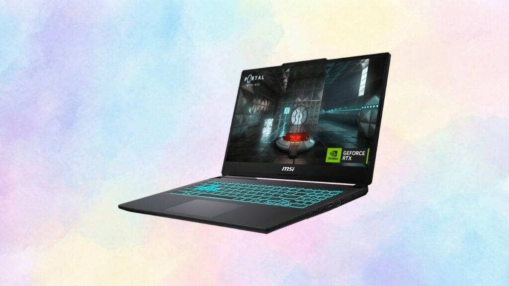 Laptop MSI Katana 15 màu đen với màn hình gaming