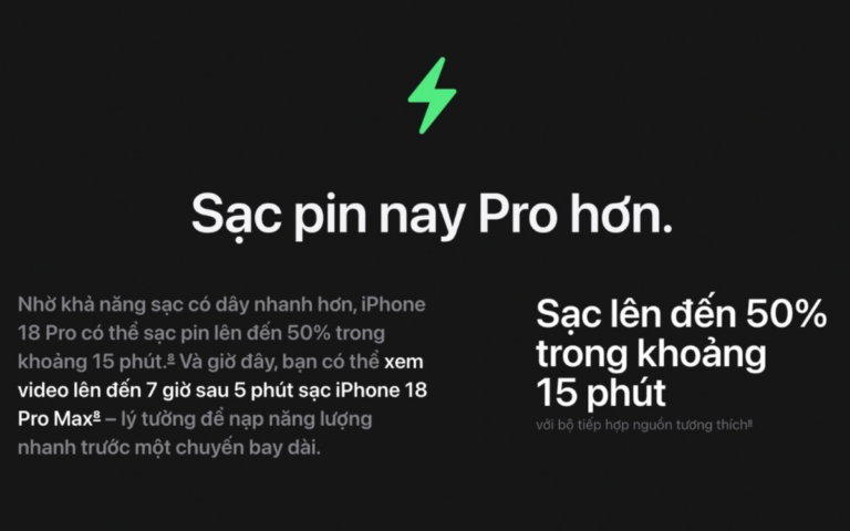 iPhone 18 Pro Max đặt cạnh bộ sạc trong bối cảnh chuẩn bị nạp pin