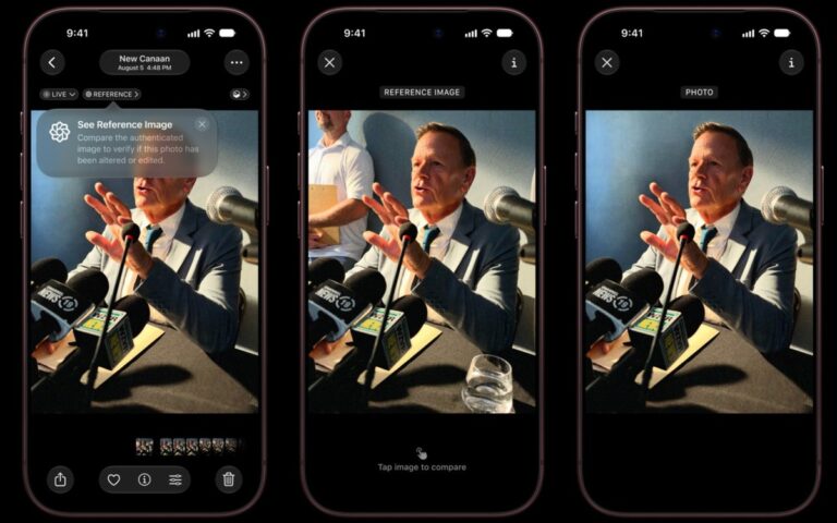 Minh họa cơ chế Apple Reference Image xác thực dữ liệu ảnh từ cảm biến