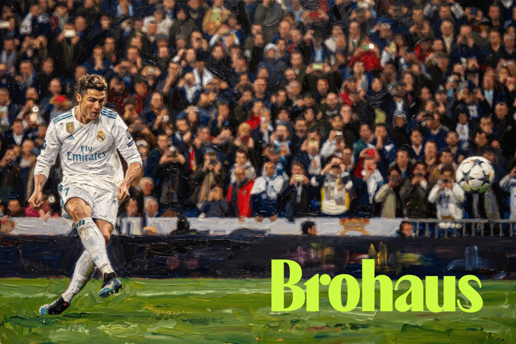 Cristiano Ronaldo chuẩn bị thực hiện một quả phạt đền trong trận đấu