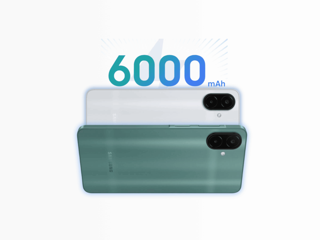 Mặt sau Galaxy A08 với cụm camera kép đặt ở góc trên
