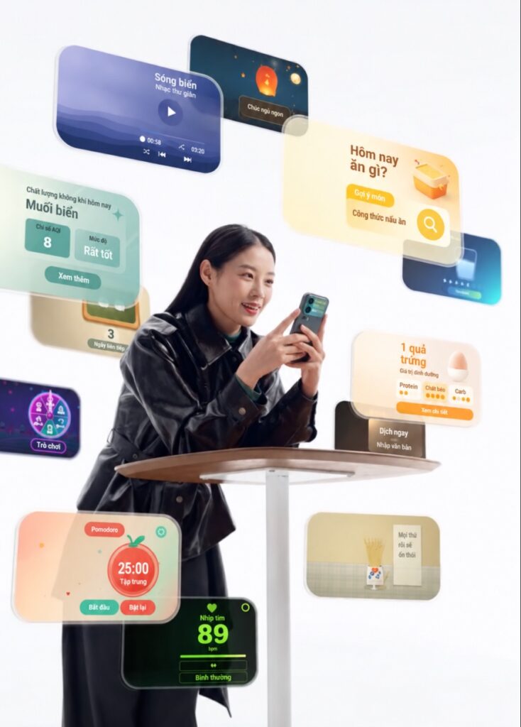 Giao diện màn hình phụ Xiaomi minh họa khả năng tạo công cụ bằng AI