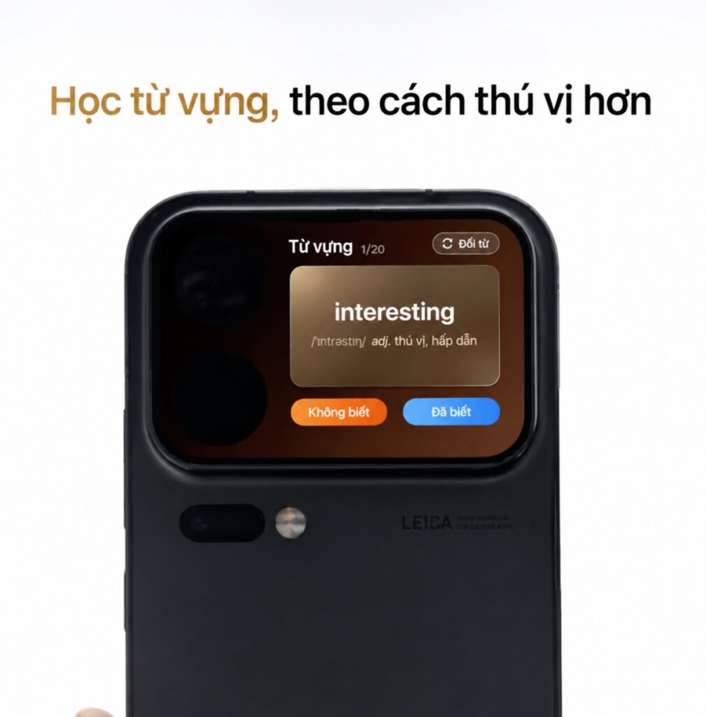 Tiện ích nhắc uống nước xuất hiện trên màn hình phía sau điện thoại