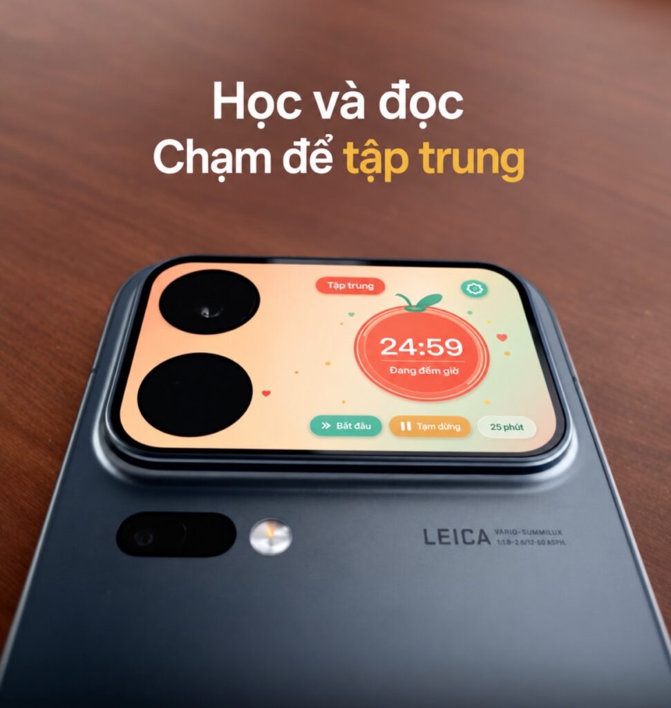 Màn hình phụ hiển thị bộ hẹn giờ cho các tác vụ hằng ngày
