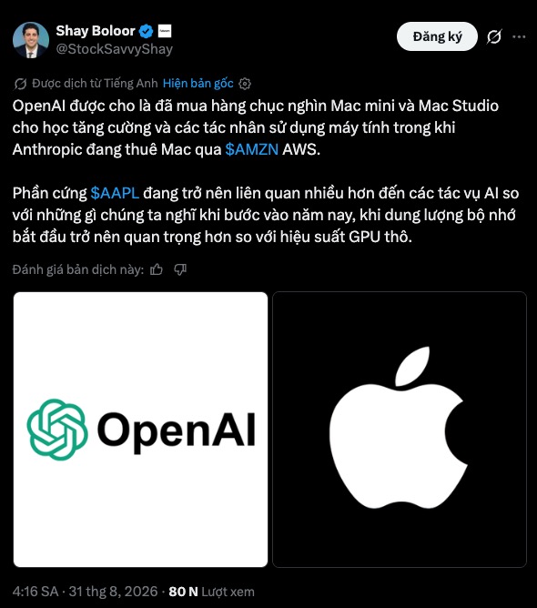 Thông tin về việc OpenAI sử dụng máy Mac cho học tăng cường và AI agent