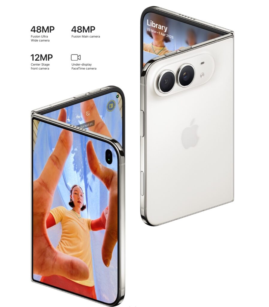 Minh họa thiết kế màn hình gập liền mạch của iPhone Duo